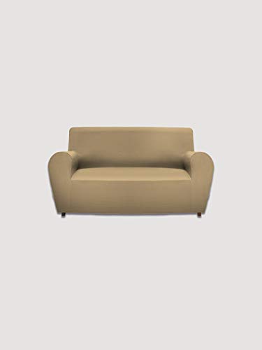 GEMITEX Gemiglam 4 Seater Sofa Cover, Taupe, in Bi-Elastic Fabric, Made in Italy, Polyester