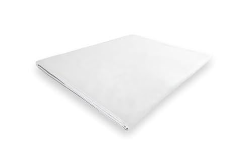 Soleil d'ocre, Polycotton Flat Sheet 260 x 300 cm Percale White, Ideal for Seasonal Rental and Hospitality