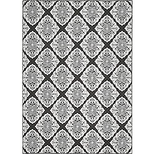 Safavieh Wooster Indoor/Outdoor Area Rug, Woven Polypropylene Carpet in Anthracite / Cream, 243 X 340 cm