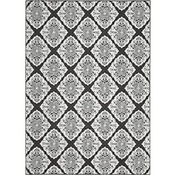 SAFAVIEH Traditional Rug for Living Room, Dining Room, Bedroom - Cottage Collection, Short Pile, in Anthracite and Cream, 244 X 340 cm