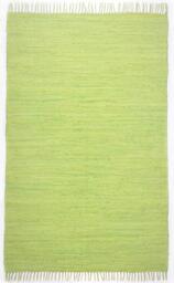Theko Dhurry Rug 100% Cotton Flat Weave Rug Happy Cotton Hand Woven Colour: Green 40 x 60 cm