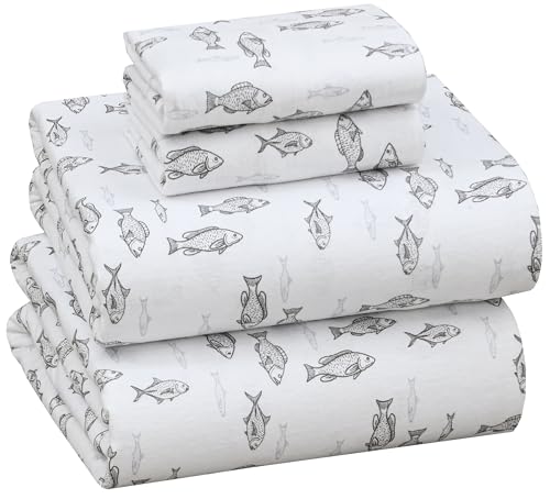"RUVANTI Flannel Sheets King Size - 100% Cotton Brushed Flannel Bed Sheet Sets - Deep Pockets 16 Inches (fits up to 18"") - All Seasons Breathable & Super Soft - Warm & Cozy - 4 Pcs - Cold Commandos"