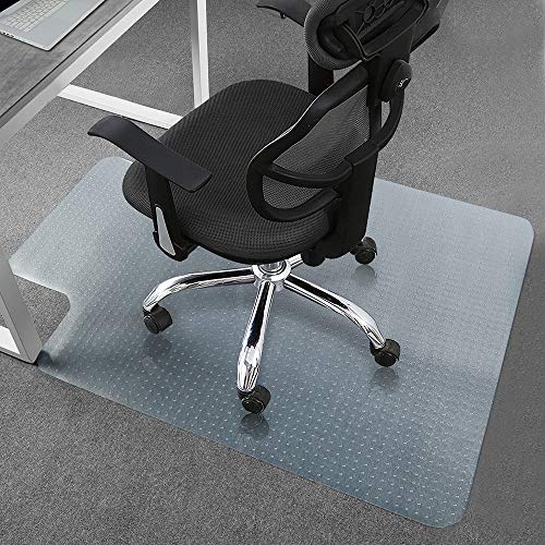 "New Chair Mat for Carpet Floor Low Pile Office and Home Use Thick and Sturdy Transparent Desk Chair mat for Carpets Size 36"" X 48"" with Lip"