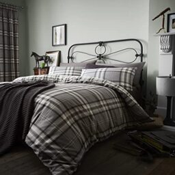 Catherine Lansfield Hometextiles, bedlinen, Duvet Set, Cotton, Grey, 135x200+80x80