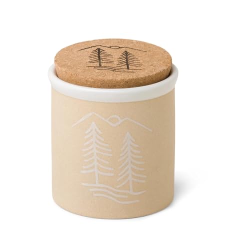Paddywax Holiday Candles Cypress & Fir Ceramic Luxury Artisan Scented Candle, 226g, White Dune Trees