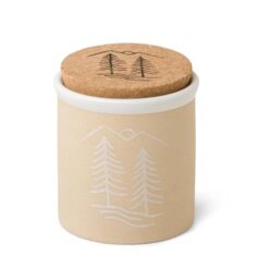 Paddywax Holiday Candles Cypress & Fir Ceramic Luxury Artisan Scented Candle, 226g, White Dune Trees