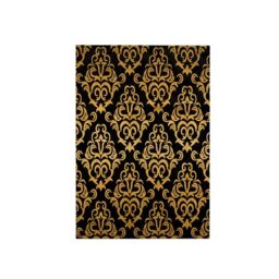 "3dRose ""Glam Gold and Black Large Damask Pattern Towel, Polyester/Cotton, Multi-Colour, 15 x 22-Inch"