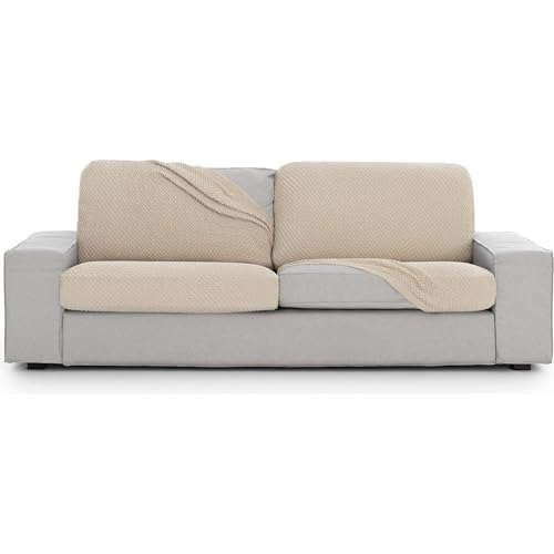 ECOMMERC3 Universal and Versatile Sofa Cover L Seat ??? Ecru Colour Protector Easy to Install for Back, Seat and Arms