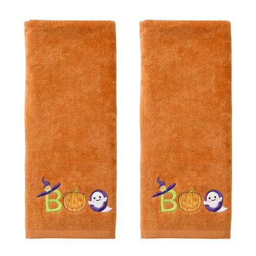 SKL Home Halloween Boo Hand Towel Set for Bath/Kitchen/Bar & Gift, 2 Count