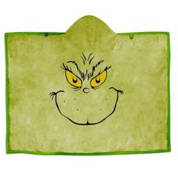 Hallmark The Grinch Hooded Blanket, Green, One Size Fits All, Fluffy Design