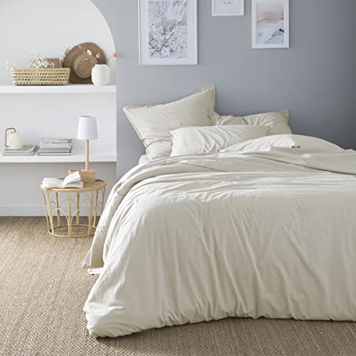ESSIX Soft Chalk Line Cotton Duvet Cover 240 x 260 cm