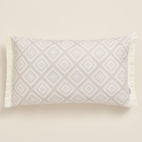 ROOM99 Coco 30 x 50 cm Decorative Cushion Cover Throw Cushion Cover Decorative Aesthetic Modern Bedroom Living Room Boho Cotton with Fringes