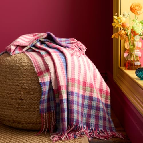 Sophie Robinson Darling Waffle Check 220x230cm Blanket Throw Bright