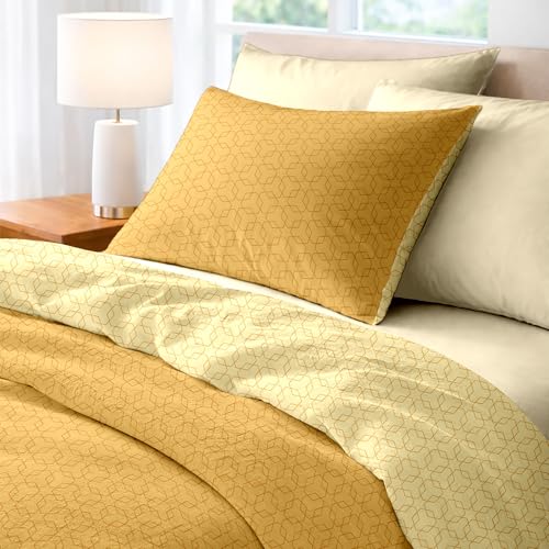 Sono a casa, Microfibre Single Duvet Set, Optical Yellow