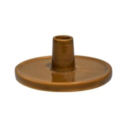 Ivyline Bowen Dinner Candle Holder in Fawn with Stable Base - Modern Elegant Home Decoration - H5 x D12 cm