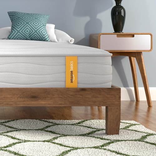 Amazon Basics Hybrid Mattress 8.66 Inch Plush with Pocket Springs and Pressure Relief Foam, White, 120cm x 190cm (Small Double)