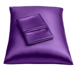 ShopBedding Luxury Satin Pillowcase for Hair – Standard Satin Pillowcase with Zipper, Grape (Pillowcase Set of 2) – Blissford