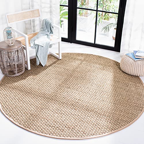 Safavieh Natural Fiber Rug for Living Room, Dining Room, Bedroom - Natural Fiber Collection, Short Pile, in Natural and Beige, 201 X 201 cm