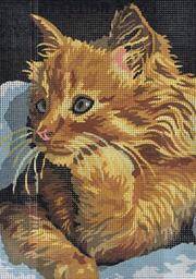 Collection D'Art Tapestry Kit Happy Cat, 100 Percent Cotton, Multi-Colour, 38 x 25 x 0.5 cm