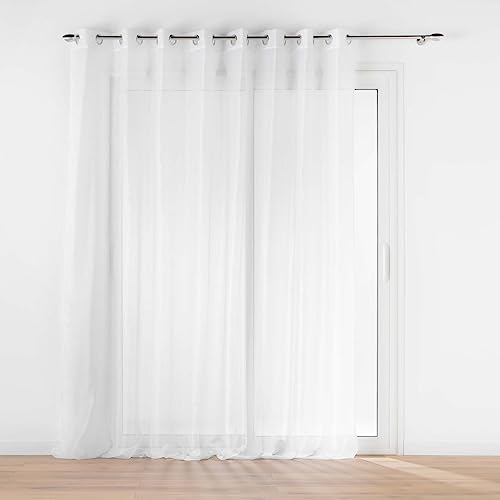Douceur d'Intérieur, Lissea Net Curtain with Eyelets 300 x 240 cm White Sanded Voile