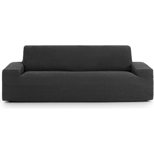 ECOMMERC3 Universal and Versatile 3 Seater Sofa Cover ??? Anthracite Sofa Cover Protector Easy to Install for Back, Seat and Arms