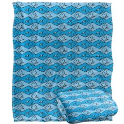 Jq Licensing - Jl-Jp Zip Fishing Pattern Blue Silky Touch Super Soft Throw Blanket 152 X 127 Cm