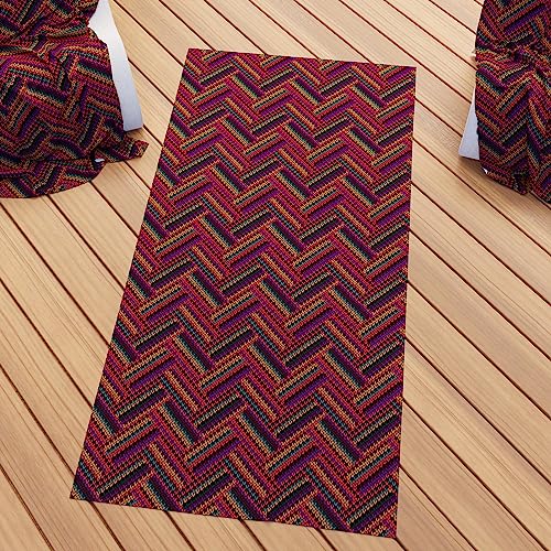 PETTI Artigiani Italiani Microfibre Beach Towel, Beach or Pool Towel, Beach Towel 90 x 180 cm, 100% Made in Italy Bordeaux Stripes