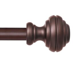 Bronze Curtain Rods for Windows 16.5-45 inch,3/4 inch Heavy Duty Adjustable Decorative Curtain Rod with Modern Finials,Window Rods for Bedroom, Living Room,Patio and Kitchen