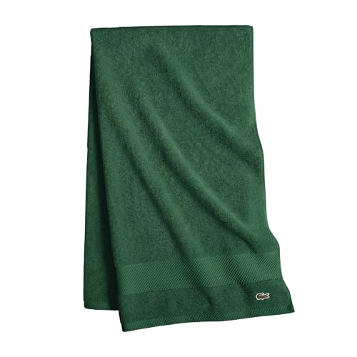 "Lacoste Heritage Supima Cotton Bath Towel, Croc Green, 30"" x 54"""