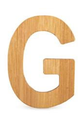 Small Foot 12060 ABC letter G made from sustainable bamboo, can be combined with other letters as a decoration or door sign