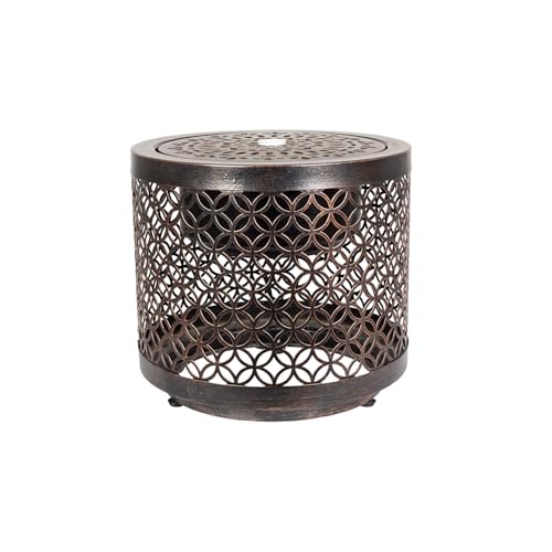 Easy Fountain Taza Glow Water Feature – Mains Powered, No Plumbing, Modern Garden Fountain with Recirculating Pump and LED Lights, Steel, Patio & Garden
