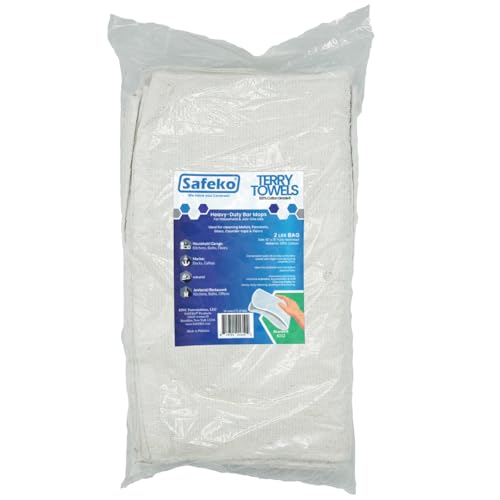 SAFEKO Cotton Terry Bar Towels ??? 100% Cotton, 16??? x 19???, Absorbent & Low Lint ??? 2 lbs Bag