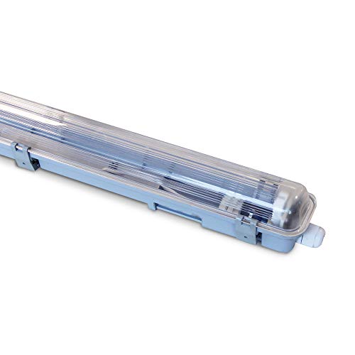 Velamp IP65 Waterproof Outdoor Ceiling Light for 1 LED Tube. Garden Light. Pre-Wired. Easy Installation. Length: 157.5cm.