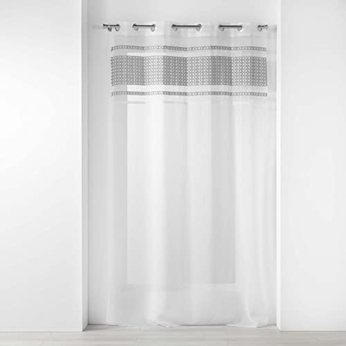 Douceur d'Intérieur, Storia Eyelet Curtain 140 x 240 cm Sandblasted Top Jacquard Storia