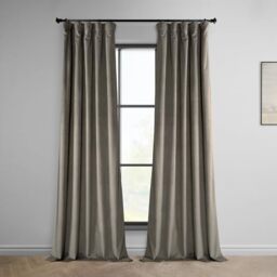 HPD Half Price Drapes VPYC-161209-108 Plush Velvet Curtain (1 Panel), 50 X 108, Gallery Taupe