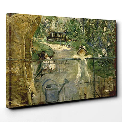Berthe Morisot The Basket Chair Canvas Print - Gallery Wrapped 30mm Frame Wall Art - 30x20 inches - Ready to Hang - Modern Picture - Living Room Bedroom Lounge Office