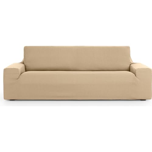 ECOMMERC3 Universal and Versatile 3 Seater Sofa Cover ??? Beige Sofa Cover Protector Easy to Install for Back, Seat and Arms