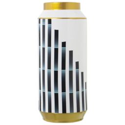 Alexandra House Living Vase White Golden Dark Blue Ceramic 18 x 18 x 37 cm