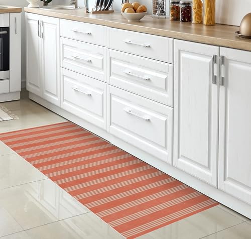 Viniliko, Genoveva Printed Vinyl Rug, Non-Slip PVC for Kitchen or Living Room, Washable, 66 x 180 cm