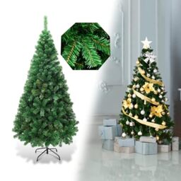 FANTASK Artificial Christmas Trees, PVC and metal, Green, 240 cm