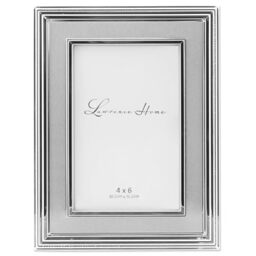 Lawrence Frames Silver Plated Metal Picture Frame, Brushed Silver Inner Panel, 4x6