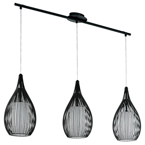 EGLO Razoni pendant lamp, 3-flame modern pendant lamp, Material: steel