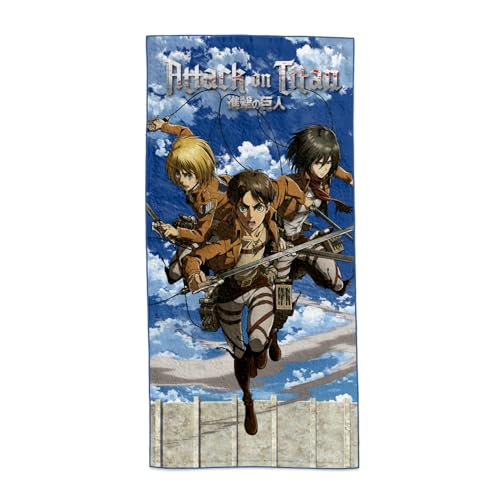 SAKAMI - Attack on Titan - Eren, Mikasa & Armin - Beach Towel - 150 x 75 cm - Original & Licensed