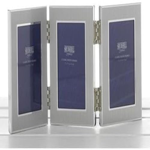 "Shudehill 2"" x 3"" Triple Photo Frame 3 Way Travel Frame Gift Occasion Present 24103, Silver"