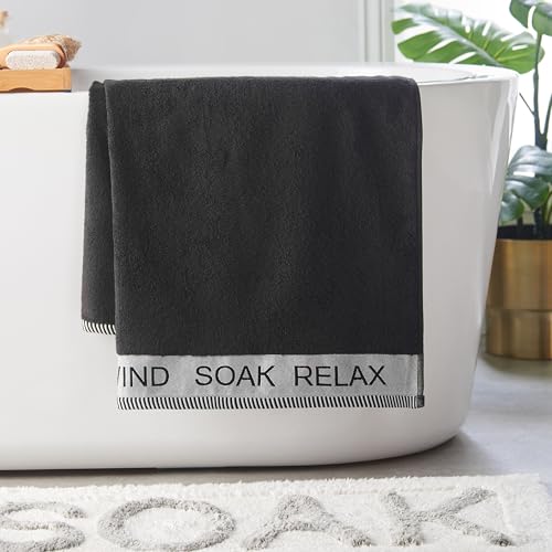 Catherine Lansfield Relax And Unwind 4 Piece Towel Set Black