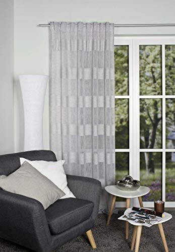 Home Fashion Chenille 085091-0305 Curtain 245 x 140 cm Horizontal Stripes