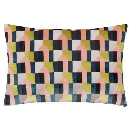 Paoletti Keela Cut Velvet Geometric Polyester Filled Cushion
