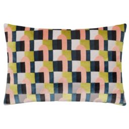 Paoletti Keela Cut Velvet Geometric Polyester Filled Cushion
