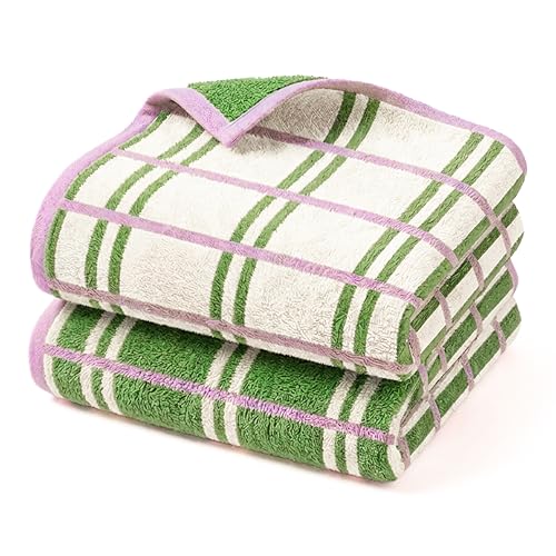 notcoy Cotton Terry Hand Towel, 600 GSM, Set of 2 - Lavender Fields