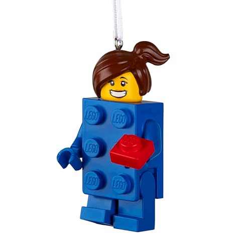 Hallmark LEGO Brick Suit Girl Minifigure Ornament, Tree Decoration, Collectible, Blue